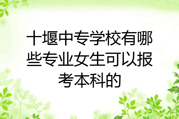十堰中专学校有哪些专业女生可以报考本科的