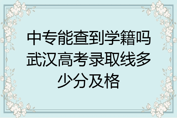 中专能查到学籍吗武汉高考录取线多少分及格