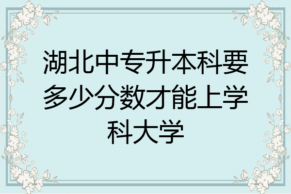 湖北中专升本科要多少分数才能上学科大学