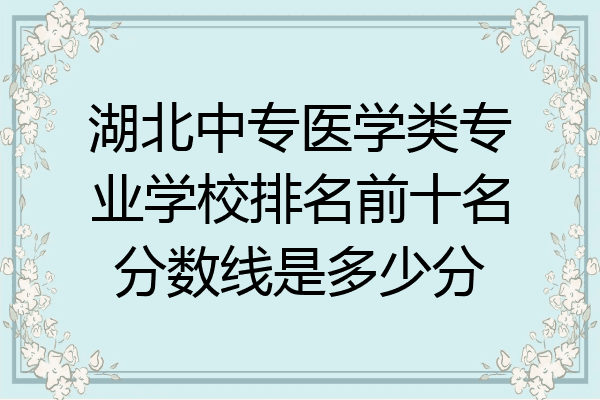 湖北中专医学类专业学校排名前十名分数线是多少分