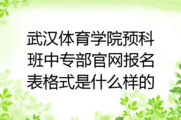 武汉体育学院预科班中专部官网报名表格式是什么样的