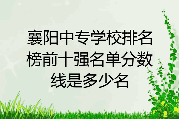 襄阳中专学校排名榜前十强名单分数线是多少名