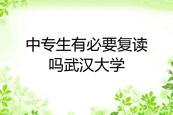 中专生有必要复读吗武汉大学