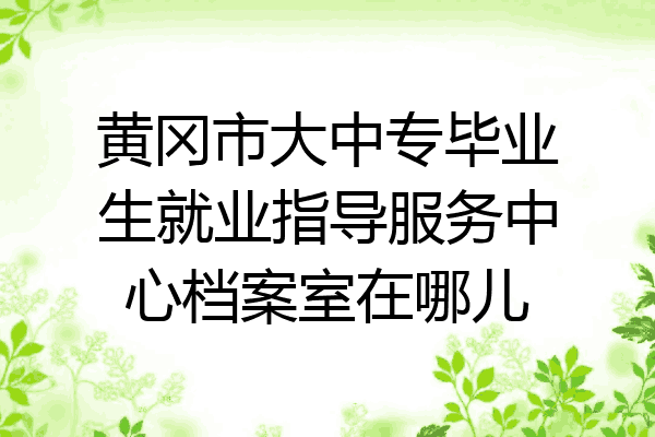 黄冈市大中专毕业生就业指导服务中心档案室在哪儿