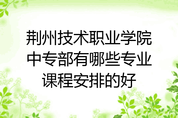 荆州技术职业学院中专部有哪些专业课程安排的好