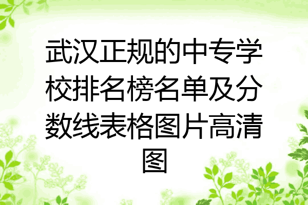 武汉正规的中专学校排名榜名单及分数线表格图片高清图