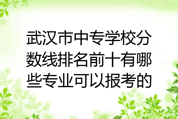 武汉市中专学校分数线排名前十有哪些专业可以报考的