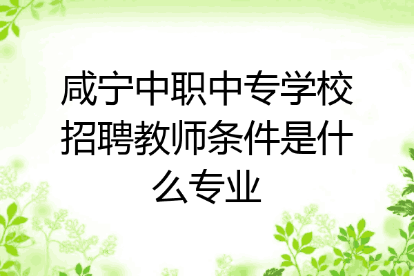 咸宁中职中专学校招聘教师条件是什么专业