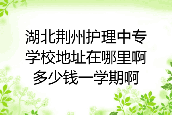 湖北荆州护理中专学校地址在哪里啊多少钱一学期啊
