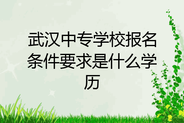武汉中专学校报名条件要求是什么学历