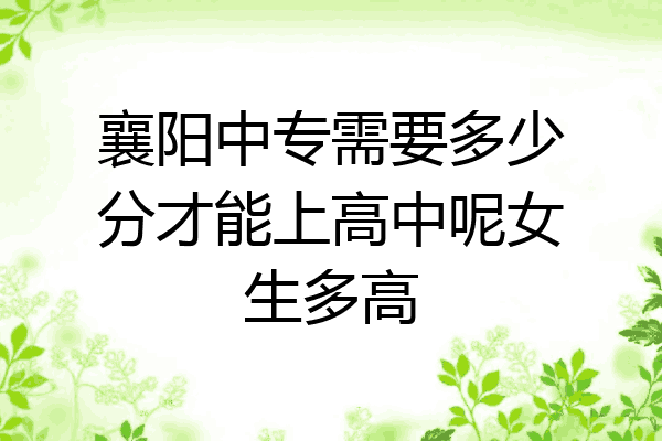 襄阳中专需要多少分才能上高中呢女生多高