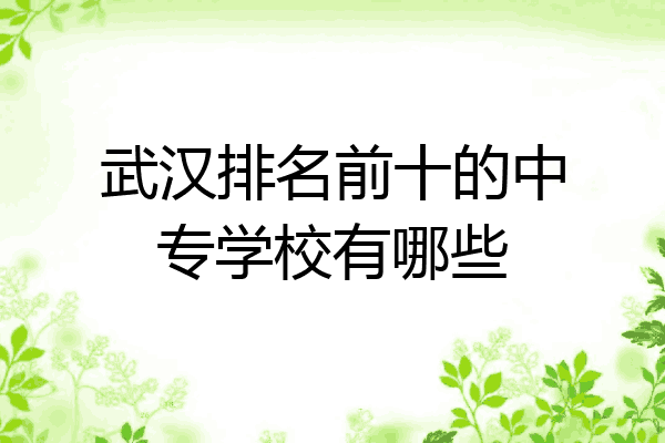 武汉排名前十的中专学校有哪些