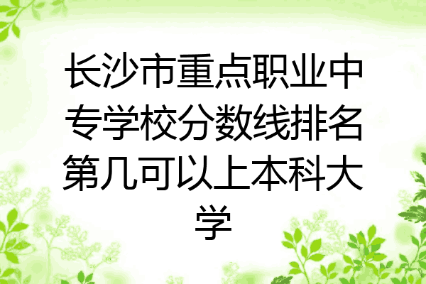 长沙市重点职业中专学校分数线排名第几可以上本科大学