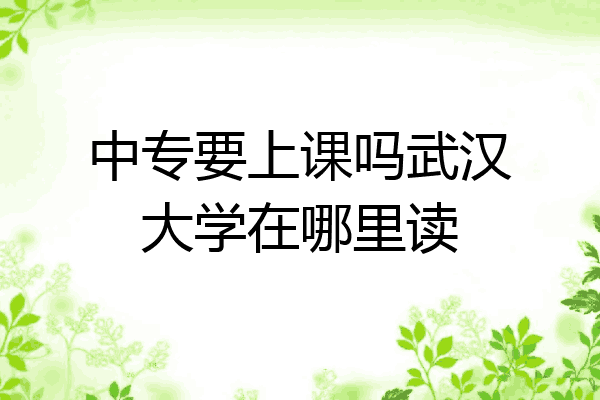 中专要上课吗武汉大学在哪里读