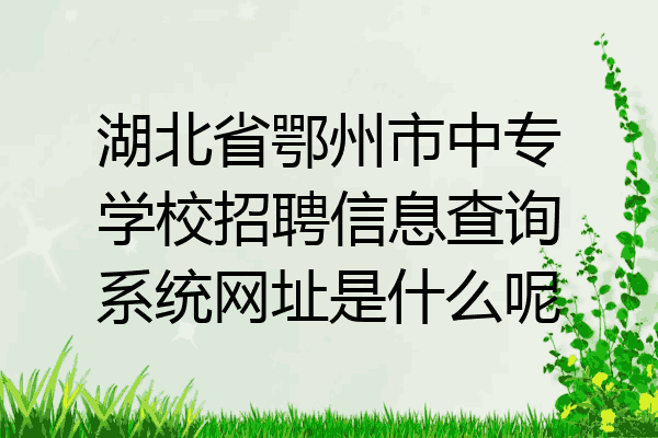 湖北省鄂州市中专学校招聘信息查询系统网址是什么呢