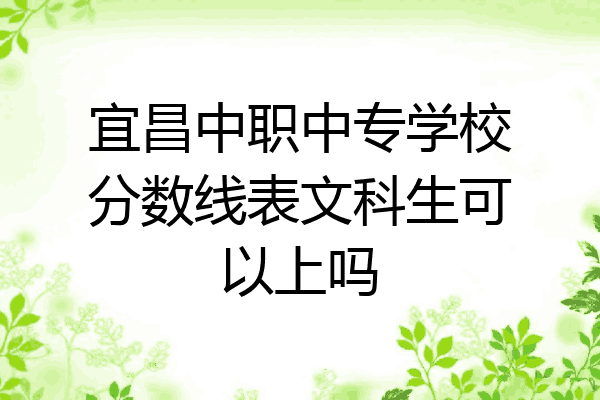宜昌中职中专学校分数线表文科生可以上吗