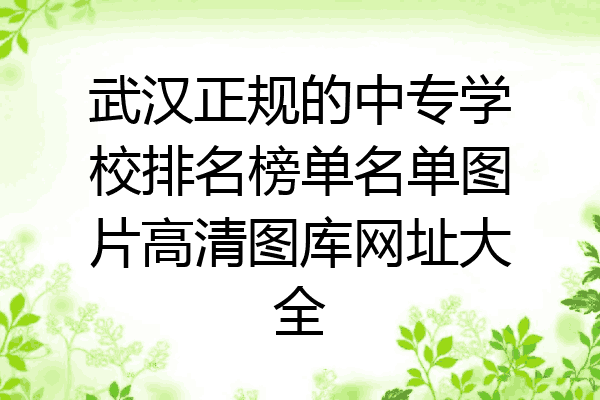 武汉正规的中专学校排名榜单名单图片高清图库网址大全