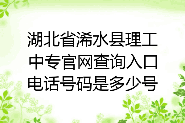 湖北省浠水县理工中专官网查询入口电话号码是多少号