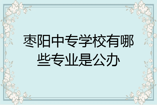 枣阳中专学校有哪些专业是公办