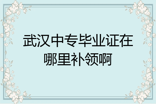 武汉中专毕业证在哪里补领啊