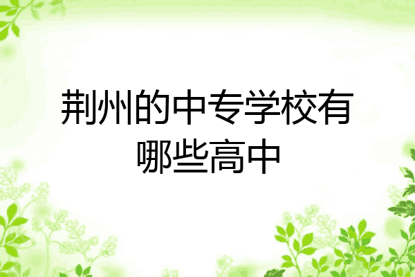 荆州的中专学校有哪些高中