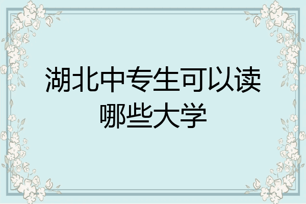 湖北中专生可以读哪些大学