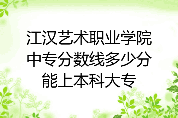 江汉艺术职业学院中专分数线多少分能上本科大专