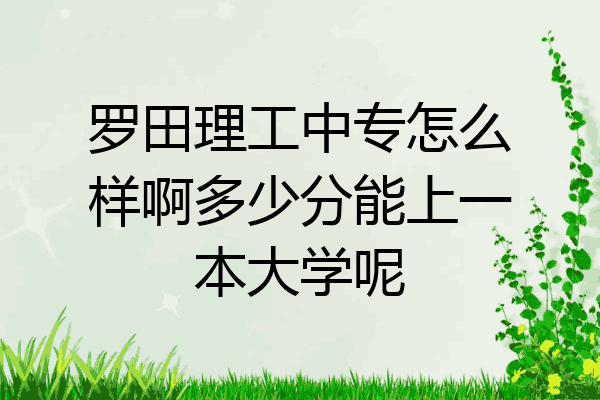罗田理工中专怎么样啊多少分能上一本大学呢