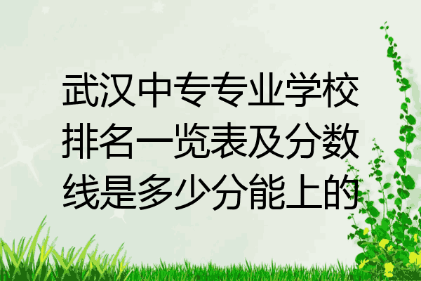 武汉中专专业学校排名一览表及分数线是多少分能上的