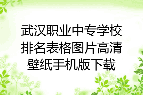 武汉职业中专学校排名表格图片高清壁纸手机版下载
