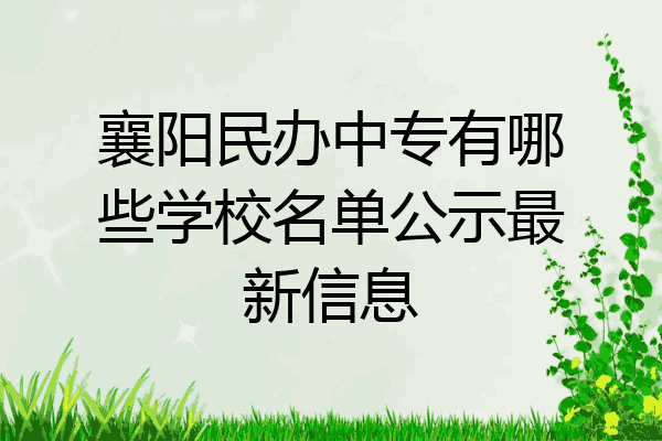 襄阳民办中专有哪些学校名单公示最新信息