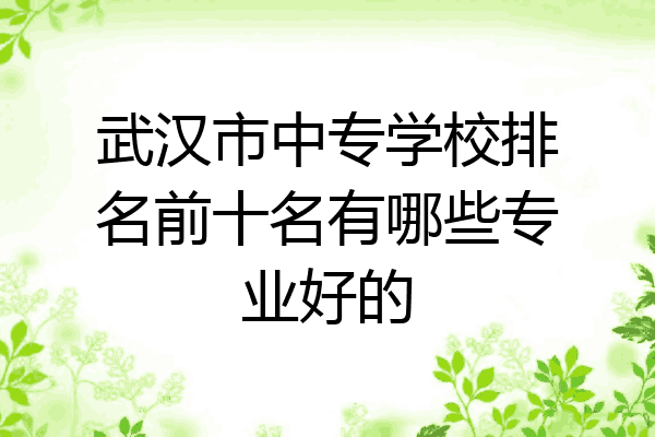 武汉市中专学校排名前十名有哪些专业好的