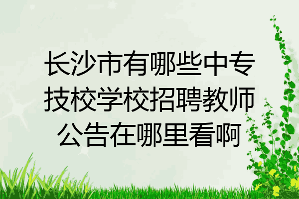 长沙市有哪些中专技校学校招聘教师公告在哪里看啊