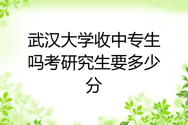 武汉大学收中专生吗考研究生要多少分