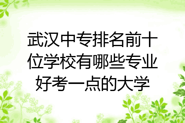 武汉中专排名前十位学校有哪些专业好考一点的大学