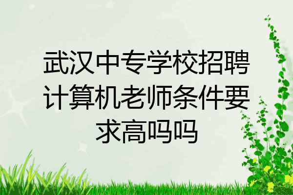 武汉中专学校招聘计算机老师条件要求高吗吗