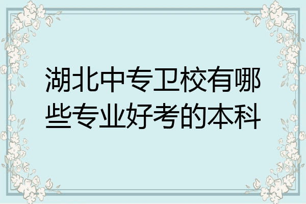 湖北中专卫校有哪些专业好考的本科