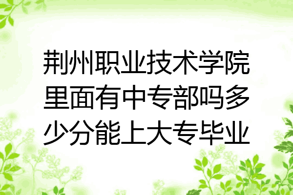 荆州职业技术学院里面有中专部吗多少分能上大专毕业