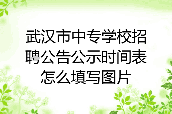 武汉市中专学校招聘公告公示时间表怎么填写图片
