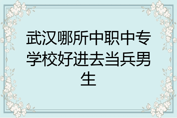 武汉哪所中职中专学校好进去当兵男生