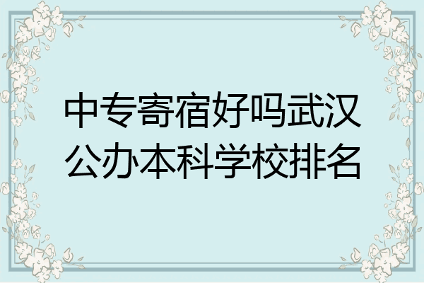 中专寄宿好吗武汉公办本科学校排名