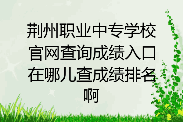 荆州职业中专学校官网查询成绩入口在哪儿查成绩排名啊