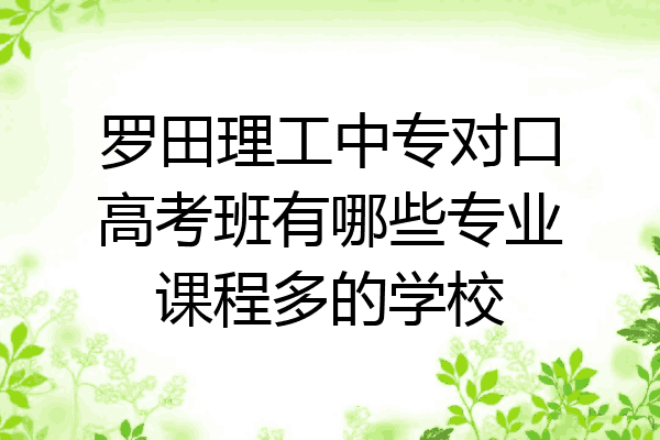 罗田理工中专对口高考班有哪些专业课程多的学校