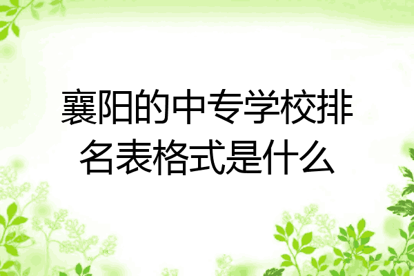 襄阳的中专学校排名表格式是什么
