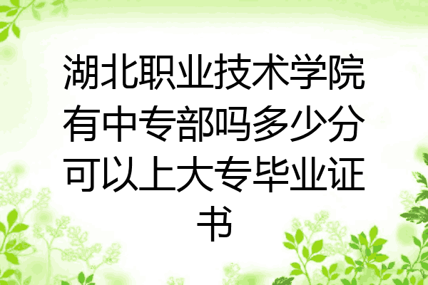 湖北职业技术学院有中专部吗多少分可以上大专毕业证书