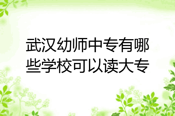 武汉幼师中专有哪些学校可以读大专