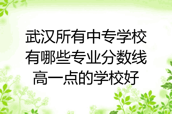 武汉所有中专学校有哪些专业分数线高一点的学校好