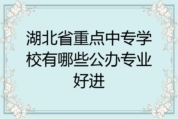 湖北省重点中专学校有哪些公办专业好进