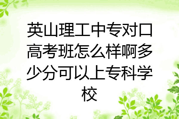 英山理工中专对口高考班怎么样啊多少分可以上专科学校