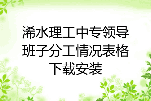 浠水理工中专领导班子分工情况表格下载安装